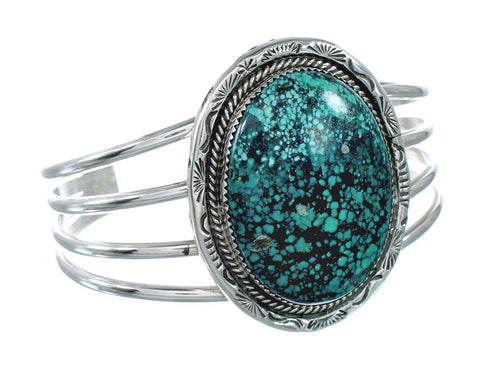 Sterling Silver Turquoise Navajo Cuff Bracelet JX130327